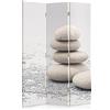 Feeby Frames Feeby Paravento Ciottoli 3 Parti 110x150 cm Unilaterale Pieghevole Separatore Decorazioni Stampa su Tela Parete Divisoria Parete Spagnola Soggiorno Ufficio Camera da letto Home Office Beige Grigrio