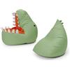 Lumaland Set di pouf per bambini Dino, 2 pezzi | Pouf per interni ed esterni | Poltrona o divano per bambini con imbottitura, ideale per la cameretta | Poltrona: 1 x Dino, 1 x Mostro