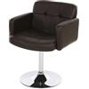 Mendler Design Sedia Lounge Orlando M10 Cromo Ecopelle 55x60x80cm - Marrone
