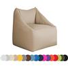 chilly pilley Poltrona Con Schienale E Braccioli Riempita Di Palline Di Polistirolo Espanso Comoda Poltrona Per Adulti E Bambini Ampia Scelta Di Colori E Tessuti (Beige)