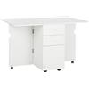 HOMCOM Tavolo da Cucina a Ribalta Pranzo Pieghevole 120x80x75 cm Bianco