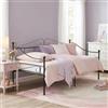 GZTGZMWG Struttura Letto Divano Singolo 90x190, Letto in Ferro Battuto per Materasso 90x190 cm, Sofa Day bed Letti per Camera/Soggiorno/Veranda/Giardino/Nero(Stile A)