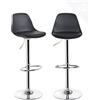 LANTUS Set di 2 Coppia Sgabello da Bar Moderno Sgabello Alto con schienale in Simipelle Sedia Alta da Cucina Regolabile Girevole-Nero-2pz