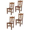 t m c s Tommychairs - Set 4 sedie modello Silvana per cucina bar e sala da pranzo, robusta struttura in legno di faggio color noce chiaro e seduta in legno