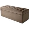 MG Design Pouf contenitore imbottito Marrone - capacità ca. 140 L, fino a 300 kg, superficie morbida con leggero riflesso, struttura in legno massiccio, già montato e facile da pulire