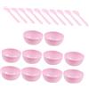 EXCEART 10pezzi Ciotole per Mescolare Crystal Mud in Plastica Resistente Riutilizzabili e Leggere con Cucchiaini Rosa per Bambine e Ragazze Contenitori per Utensili Creativi DIY