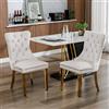 FINTHOMING Sedie Cucina Set da 2, Set di 2 Sedie sala da Pranzo con Schienale Alto in Velluto, Sedia Imbottita Morbida con Gambe in Acciaio Inossidabile Dorato, decorazione con borchie, portata massima 130 kg
