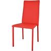 t m c s Tommychairs - Sedia impilabile modello Julia per cucina bar e sala da pranzo, robusta struttura in acciaio imbottita e rivestita in finta pelle colore rosso