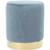 Marvin Pouf In Velluto Poggiapiedi Sgabello Per Casa Soggiorno Letto Camera Salotto Divano Tavolino Rotondo Poltrona (Blu chiaro)