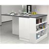 VE.CA.s.r.l. VE.CA - Isola da Cucina Balance - Credenza cucina - Ideale per una cucina completa - Ideale come tavolo da pranzo - Colore Bianco lucido/Report - Made in Italy