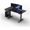 Ultradesk - Scrivania regolabile in altezza Level V2 - Scrivania elettrica per computer - 140x68 cm, per il gioco, il telelavoro - Set con tappetino per mouse XL - Nero, blu