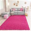 VIMODA Primo Shaggy Tappeto Fucsia Pelo Lungo Tappeti Moderni per Soggiorno Camera Letto Rosa, Ø 200 cm Rotondo