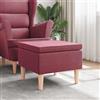 Generico Poggiapiedi con Gambe in Legno Rosso Vino in Tessuto,Rosso,6kg,329449