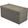MG Design Pouf contenitore imbottito 45 × 90 cm Grigio - capacità ca. 100 L, fino a 300 kg, superficie morbida con leggero riflesso, struttura in legno massiccio, già montato e facile da pulire