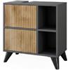 Vicco Mobiletto per lavabo Leano, Antracite/quercia di montagna, 60 x 62 cm con 2 cassetti, adatto per la conservazione di articoli da bagno e asciugamani
