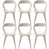 HJhomeheart Set di 6 Sedie da Pranzo Moderne Sedie da Cucina con Gambe in Metallo (Beige), Sedie da Ufficio in Stile Scandinavo, Design con Schienale Cavo, Beige+Beige