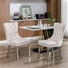 FINTHOMING Sedie Cucina Set da 2, Set da 2 Sedie Sala da Pranzo con Schienale Alto in Velluto, Sedia Imbottita Morbida con Gambe in Acciaio Inox Cromato, decorazione con borchie, portata massima 130 kg