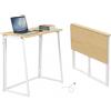 Songvas Scrivania pieghevole 80 x 40 cm, tavolo per computer salvaspazio, truciolato da 15 mm e struttura tubolare in acciaio nero, tavolo pieghevole per ufficio, cucina e studenti (rovere naturale)