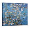 1art1 Vincent Van Gogh Poster Stampa Artistica su Tela Ramo di Mandorlo in Fiore, 1890 Quadro da Parete sulla Barella | Murale XXL | Immagine 50x40 cm