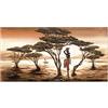 Jin Yi Global Quadro su Tela Dipinto su Tela Paesaggio Africano e Donna Grandi Dimensioni Casa Soggiorno Immagini Decorative Stampa su Tela 70x140 cm (27,6x55,1) Senza Cornice