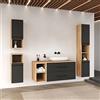 Planetmöbel Set completo di mobili da bagno Set completo di | mobili da bagno 4 pezzi 120 cm, nei colori rovere oro / antracite