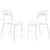 Liberoshopping Sedia impilabile in polipropilene NATHAN per cucina soggiorno giardino (Bianco SET 2)