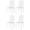 t m c s Tommychairs - Set 4 sedie impilabili modello Julia per cucina bar e sala da pranzo, robusta struttura in acciaio imbottita e rivestita in finta pelle colore bianco