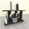 Henor Tavolo su Ruote. Mobile Tv. Legno Mod. Pilar 80 x 40 x 65.5 cm. Con Rotazione 360 e Freno. Grafite