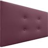 DHOME Testata in Similpelle o Tessuto AQUALINE Pro con 2 file di bottoni Testata imbottita Letto di lusso (Similpelle Vino Rosso, 110x50cm (Letti 80/90/105))