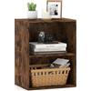 COSTWAY Libreria a 2 Ripiani Aperti, Libreria da Terra con Ripiano Regolabile a 5 Posizioni, Espositore con Tappetini Antiscivolo per Libri Riviste e Dischi, 42x29,5x53,5 cm (Marrone)