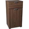 milani home - comodino armadietto 1 anta e 1 cassetto 45 x 38 x 85 cm, marrone, truciolare bilaminato, Made in Italy