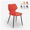 Produce Shop Sedia Design Moderno Polipropilene Metallo Sala da Pranzo Ristorante Ladysmith - Rosso