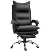 Vinsetto Sedia Ufficio Ergonomica Reclinabile 155° con Poggiapiedi Nero