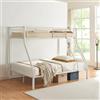 [neu.haus] Letto a Castello a 3 Posti con Barriera Sponda Anticaduta e Scaletta Letto per Cameretta 200 x 140/90 cm in Metallo - Bianco