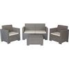 Nebraska Set Salottino 4 Posti 281 x 155 x 79cm (Tortora)