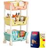 Ghjkldha Organizer per giocattoli per bambini, libreria mobile con ruote, grande capacità di archiviazione, scaffale con ruote, per asilo e camera dei bambini, stanza dei giochi, aula