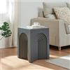 [en.casa] Tavolino Cubo con Design Arcuato Decorativo e Feltrini Protettivi Tavolino Laterale per Salotto Camera Studio 45x35x35 cm Grigio