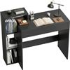 HOMCOM Scrivania Salvaspazio Moderna con 3 Ripiani Aperti e Cassetto Grande, Scrivania con Libreria in Legno, Tavolo Porta PC per Computer, per Ufficio, Studio e Camera da Letto, 100x40x90cm, Nero