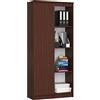 AKORD | Libreria per ufficio CLP 80cm | 4 Ripiani esterni 1 Anta | Scaffale Soggiorno | Porta Libri | Mobile Moderna con Ripiani | Salvaspazio | Librerie da Terra | Wengé