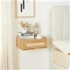 [en.casa] Mensola da Parete con Cassetto Integrato Comodino Sospeso Mobile Salvaspazio per Camera da Letto Cucina Bagno Ingresso 40 x 30 x 16,5 cm - Effetto Rovere