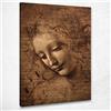 CheQuadro! La Scapigliata Da Vinci Leonardo quadro pronto da appendere ldv20, 50x70 cm