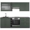Vicco Cucina componibile Fame-Line, Verde-oro rustico/Antracite, 235 cm senza piano di lavoro, adatto per l'espansione personalizzata con moduli aggiuntivi