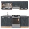 Vicco Mobile da cucina R-Line, Calce nera/Rovere dorato, 200 cm PL Marmo, adatto per l'espansione personalizzata tramite moduli aggiuntivi
