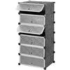 Willonin Armadio Guardaroba Modulare, Portatile Guardaroba, Armadietto in Plastici, DIY Mobiletto Stanzino per Appendere Vestiti, Organizer Armadio per la Camera da Letto di Casa (HL102564/1 * 6)