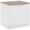 Vicco Comodino camera da letto Betti, Bianco/Sonoma, 50 x 50 cm con 1 porta, per riporre oggetti di uso quotidiano e combinabile