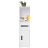 QUIOTUIR Armadio bagno a tre livelli bianco con porta scorrevole, capacità di carico 25 kg, mobile WC per camera da letto, bagno, soggiorno, studio, ufficio, 24 x 20 x 80 cm