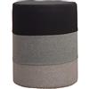 Rebecca Mobili Puff poggiapiedi rotondo imbottito, grigio bianco, idee casa, per zona living camera - Misure 45 x 35 x 35 cm (HxLxP) - Art. RE4533