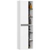 AKORD Mobile a Colonna per Bagno VAMI 50 cm 2 Ante 10 Ripiani - Mobile Alto e Stretto Salvaspazio - Armadio Bagno Resistente all'Umidità - Mobili - 50x170x30 cm - Bianco & Grigio Grafite