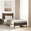 JHQHSM Struttura classica in metallo marrone effetto rovere 90 x 190 cm con rete a doghe, struttura in acciaio per stabilità e durata, spazio aggiuntivo, testiera per