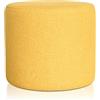 Deshome Pouf poggiapiedi tondo Ø 50 cm stoffa Idrorepellente: Pouf design moderno per divano soggiorno camera da letto, Puff poggiapiedi, Pouffe salotto Venere (Giallo)